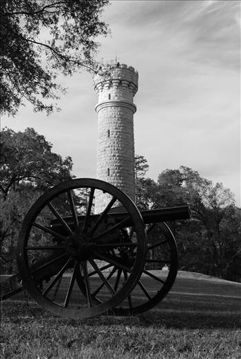 View of the tower in the Chickamauga Civil War Battlefield National Park in Georgia, USA